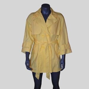 INC International Concepts Sunny Yellow Trench Coat Size Large